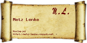 Metz Lenke névjegykártya